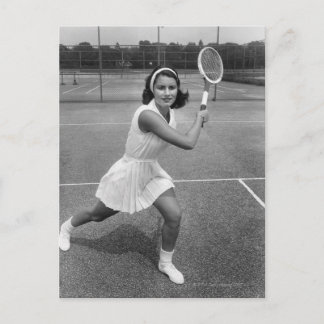 Kvinna tennis vykort