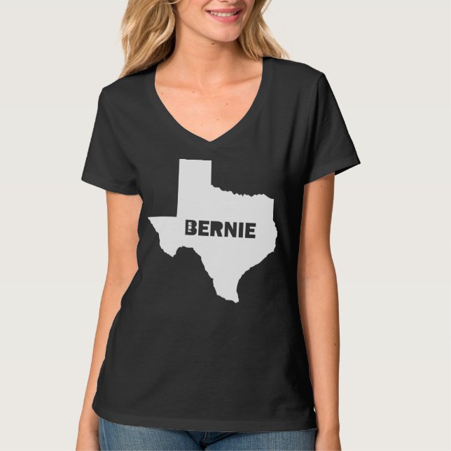Kvinna Texas för Bernie slipmaskinskjorta T-shirt (Framsida)