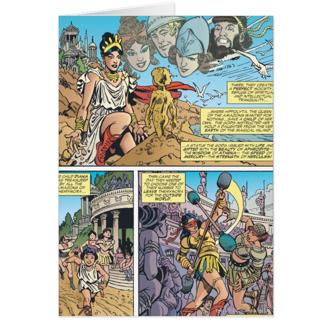  kvinna Themyscira Hälsningskort (Framsidan)