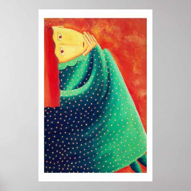 Kvinna Thinking Poster (Framsidan)