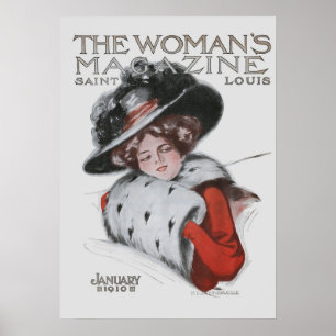 Kvinna tidskrift beklär täcker poster