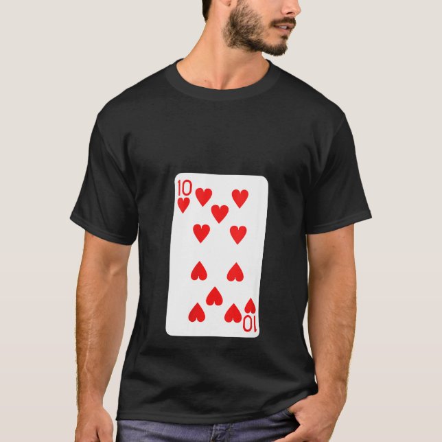 Kvinna tio av Hearnas spelkort Halloween Costu T Shirt (Framsida)
