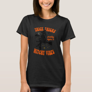 Kvinna tjocka Söt Öga Witchy Vibes Retro T Shirt
