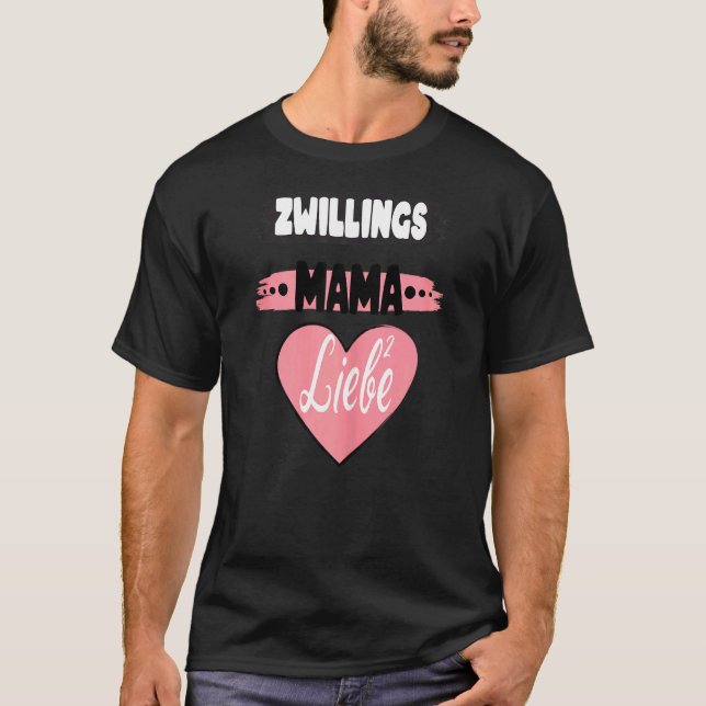 Kvinna Twillingar Morsa Twin Morsa Gravid Kärlek H T Shirt (Framsida)