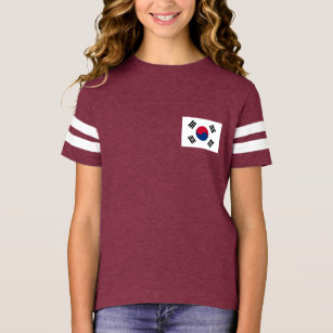 Kvinna ulljoggare med flagga av Sydkorea T-shirt