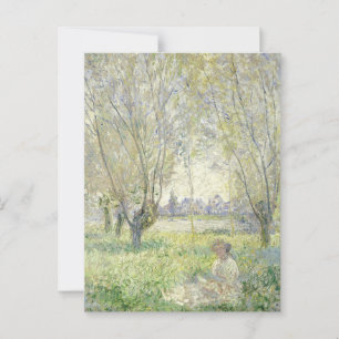 Kvinna under pilträd, Monet 1880 Vykort