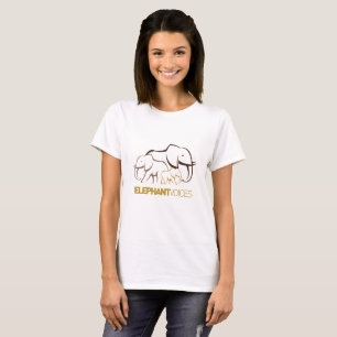 Kvinna utslagsplats för ElephantVoices logotyp T-shirt