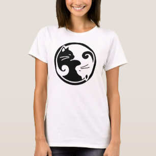 Kvinna utslagsplats för Yin Yang katter T Shirt