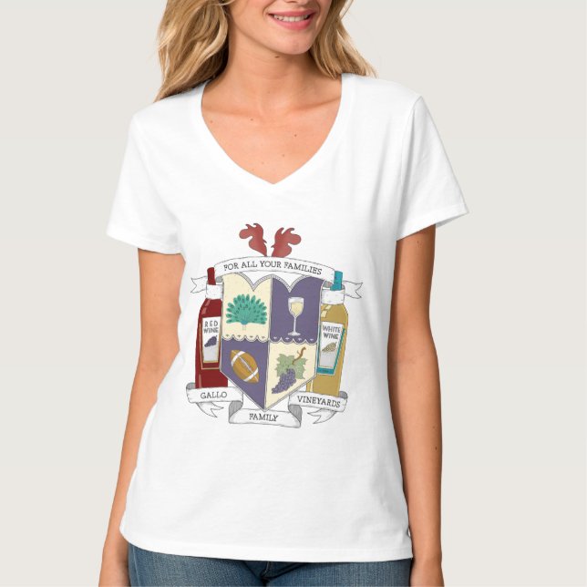 Kvinna V-Nacke T-tröja T-shirt (Framsida)