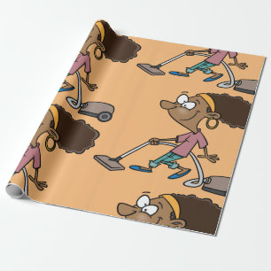Kvinna Vaccuming Presentpapper