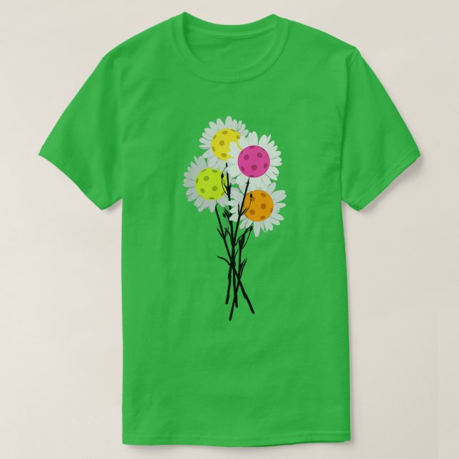 Kvinna Valentines Mors dag Pickleball Flower Bo T Shirt (Design framsida)
