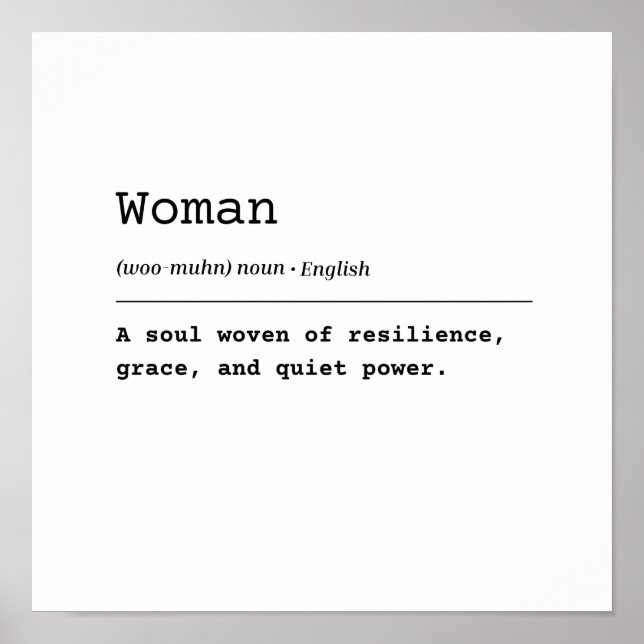 Kvinna - Vävnad med hållfasthet Poster (Framsidan)