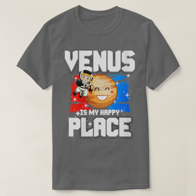 Kvinna Venus är min Lycklig Ställe VNeck T Shirt (Design framsida)