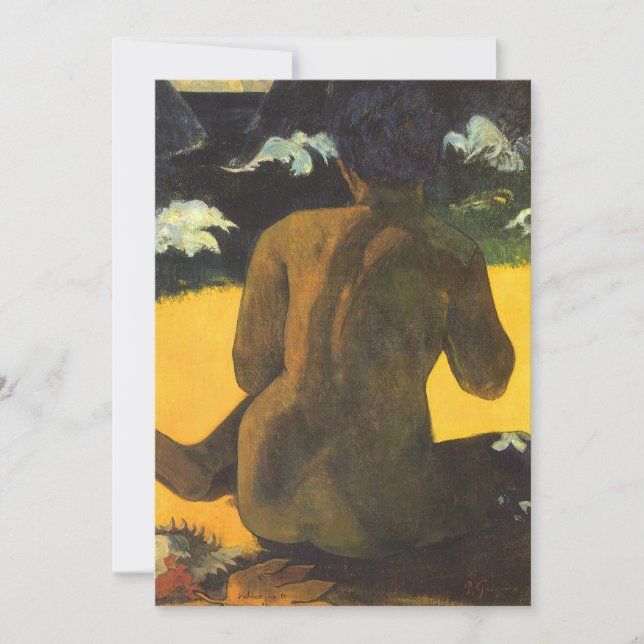 Kvinna vid havet av Paul Gauguin (Framsida)