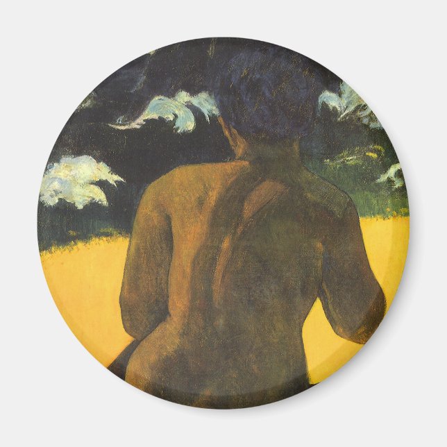 Kvinna vid havet av Paul Gauguin Magnet (Framsidan)