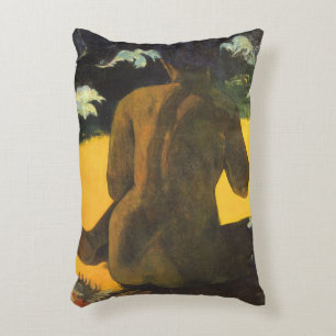 Kvinna vid havet av Paul Gauguin Prydnadskudde