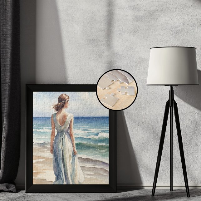 Kvinna vid havet pussel (Skapare uppladdad)