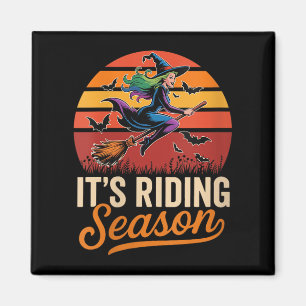 Kvinna Vintage Det är Riding Funny Season Hallowee Magnet