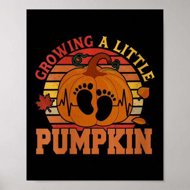 Kvinna Vintage Odling Thanksgiving Pumpkin Poster (Framsidan)