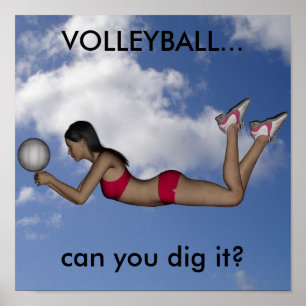 Kvinna volleybollaffisch poster