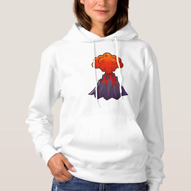 Kvinna vulkanHoodie T Shirt (Framsida)