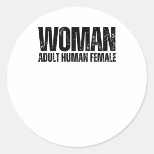 Kvinna - Vuxen Human Female Definition Grunge Font Runt Klistermärke