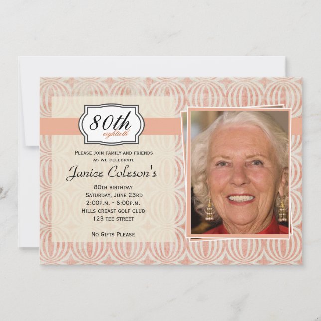 Kvinna vuxen inbjudan för fotofödelsedagsfest (Framsida)