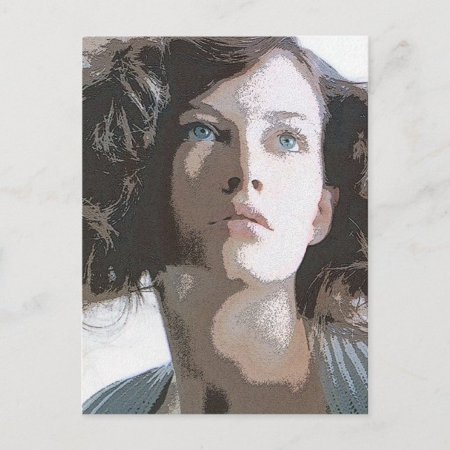 kvinna vykort (Framsida)