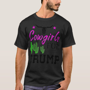 Kvinna Westerna Land Rodeo Cowgirl för Trump T Shirt