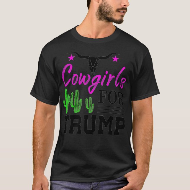 Kvinna Westerna Land Rodeo Cowgirl för Trump T Shirt (Framsida)