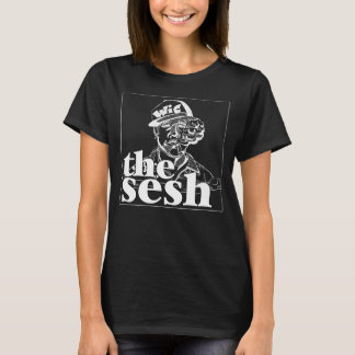 Kvinna "Wic i Sesh" svart utslagsplats T-shirt