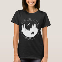 Kvinna Wildwoods logotyp T (mörkfärger)