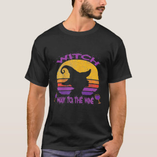 Kvinna Witch Way mot Vin Costume Vin Witch T Shirt