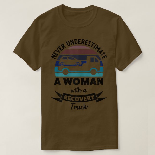 Kvinna Woman med Lastbil-stift Mamma T Shirt (Design framsida)