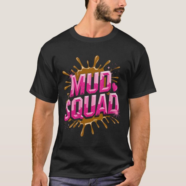 Kvinna Womans Muddy Lera Springa Squad Mudding Run T Shirt (Framsida)