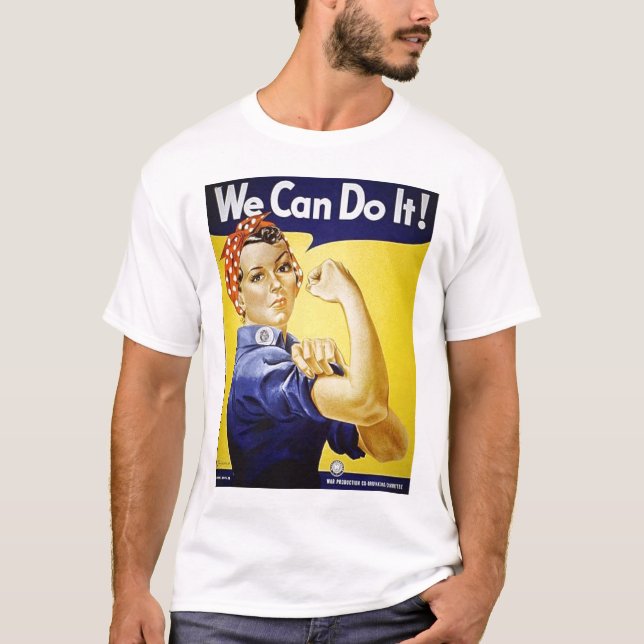 Kvinna WW1-propaganda Tee Shirt (Framsida)