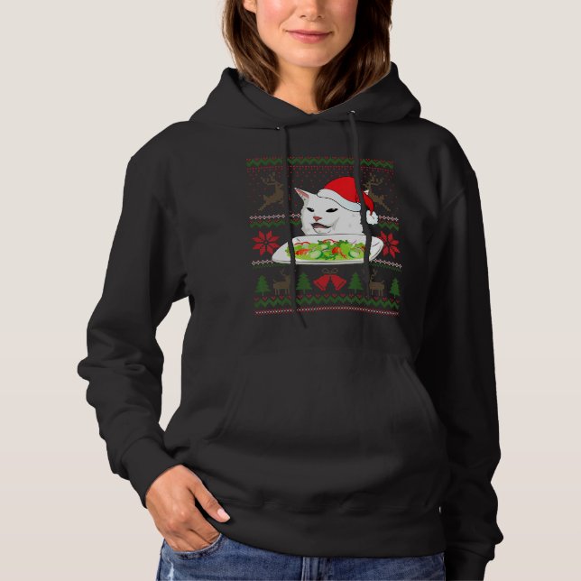 Kvinna Yelling vid en katteminne juljul T Shirt (Framsida)
