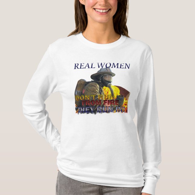 KvinnabrandmanLongsleeve skjorta Tee (Framsida)