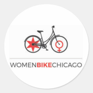 Kvinnacykel Chicago - Kliva-Till och med Runt Klistermärke