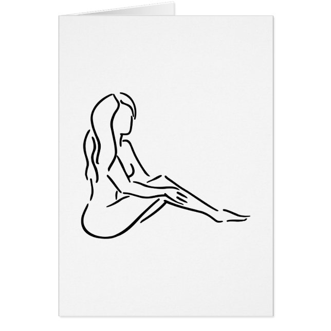 Kvinnaflicka Hälsningskort (Framsidan)