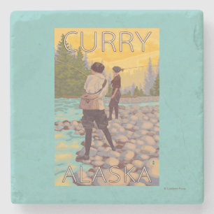 Kvinnaflygfiske - curry, Alaska Stenunderlägg