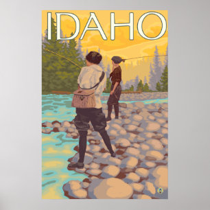 Kvinnaflygfiske - Idaho Poster