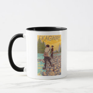 Kvinnaflygfiske - Skagway, Alaska Mugg