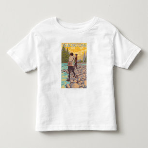 Kvinnaflygfiske - Yellowstone nationalpark T-shirt