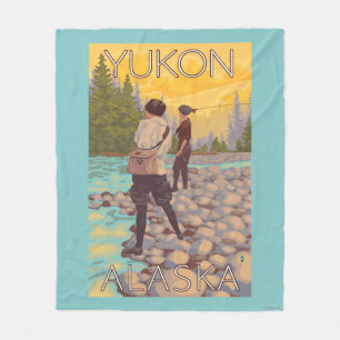 Kvinnaflygfiske - Yukon, Alaska Fleecefilt