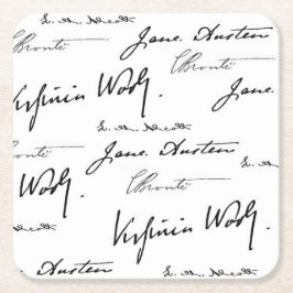 Kvinnaförfattare Underlägg Papper Kvadrat