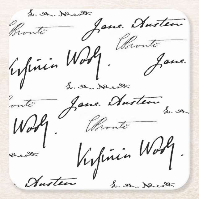 Kvinnaförfattare Underlägg Papper Kvadrat (Framsidan)