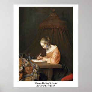 Kvinnahandstil ett brev av Gerard Ter Borch (Ii) Poster