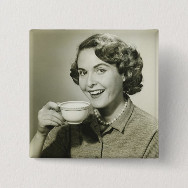 Kvinnainnehavkoppar Knapp (Framsida)