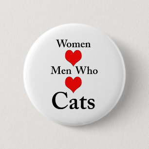 Kvinnakärlekmanar som älskar katter knapp